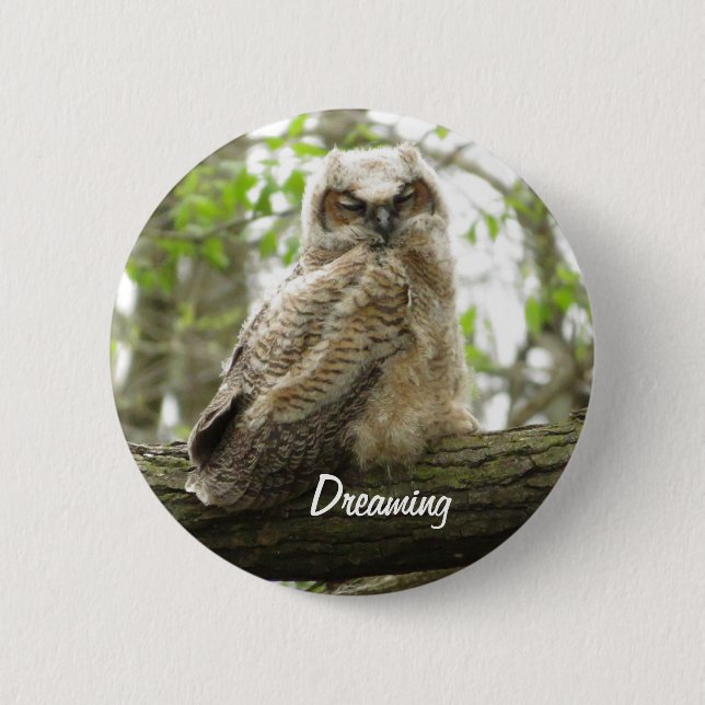 Great Horned Owl Newborn button (Front)