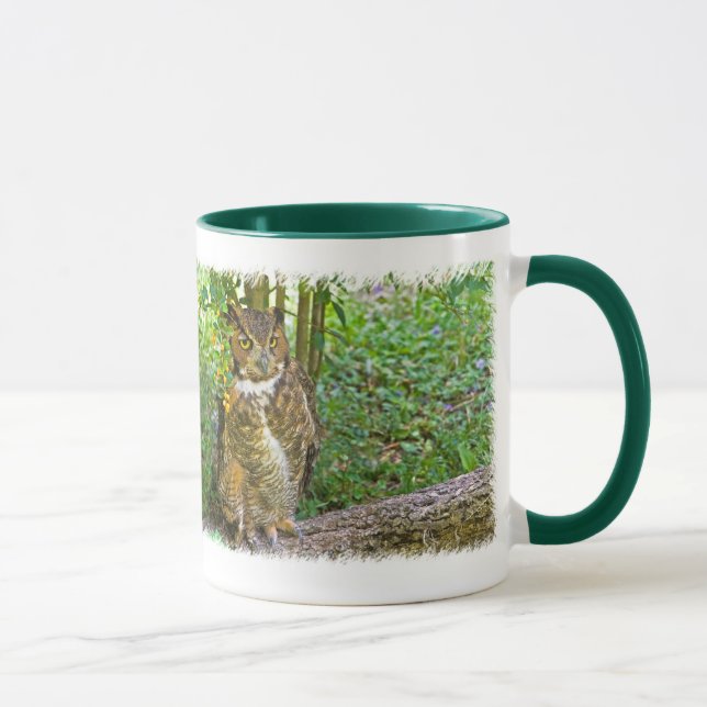 Great Horned Owl on a Log Mug (Right)
