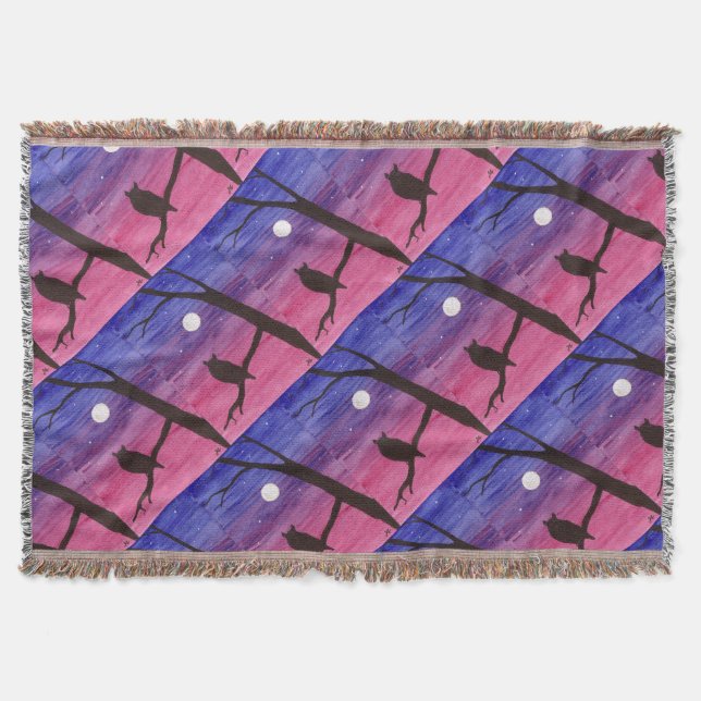Great Horned Owl Throw Blanket (Front)