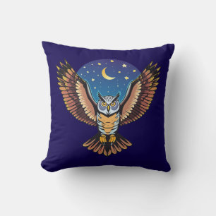 Great Horned owl Throw Pillow