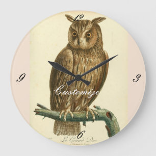 Great Horned Owl Thunder_Cove Large Clock
