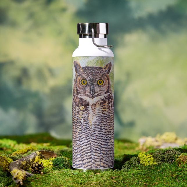 Great Horned Owl Water Bottle (Outdoor)