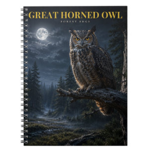 Great Horned Owl Woodland ANIMALS Notebook
