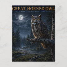Great Horned Owl Woodland ANIMALS