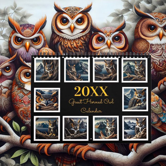 Great Horned Owl Year of the Owl Visions 20XX  Calendar (Creator Uploaded)