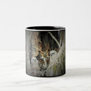 Great-Horned Owls Two-Tone Coffee Mug