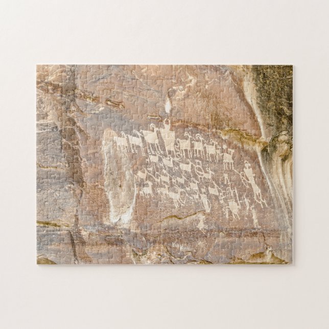Great Hunt Panel - Rock Art Jigsaw Puzzle (Horizontal)