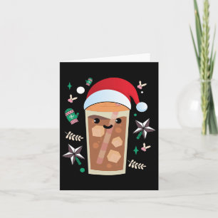 Great Iced Coffee Santa Christmas Design Espresso  Card