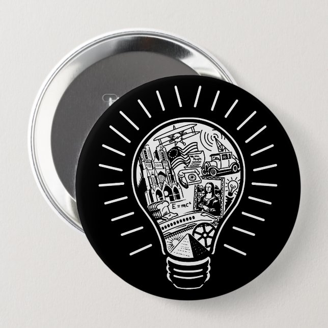 Great Ideas 4 Inch Round Button (Front & Back)