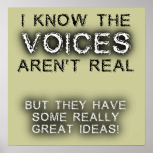 Great Ideas Voices Poster Print Sign Humour