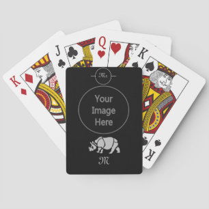 Great Indian Rhinoceros The Unicorn Rhino Monogram Playing Cards