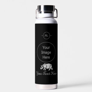 Great Indian Rhinoceros The Unicorn Rhino Monogram Water Bottle