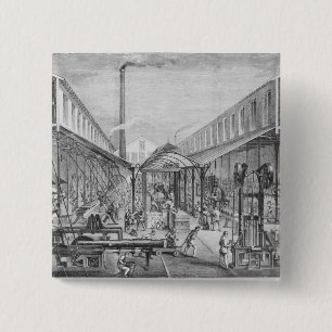 Great industries, workshops of construction 2 inch square button