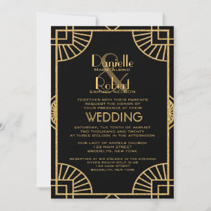 Great Inspired Art Deco Wedding Invitation