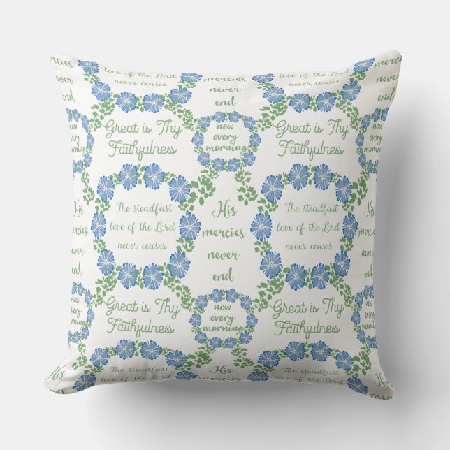 Great is Thy Faithfulness Throw Pillow (Front)