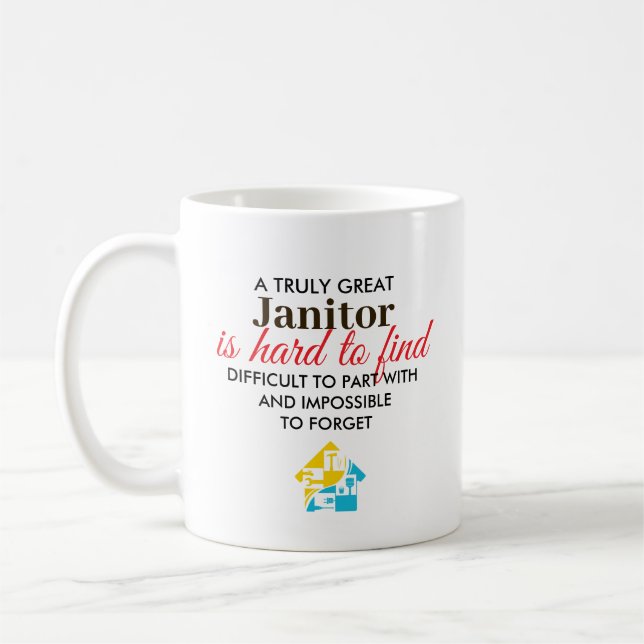 Great Janitor Personalized Name Gift Coffee Mug (Left)