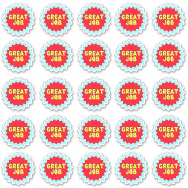 Great Job Colorful Reward Teacher Stickers Pack (Front)