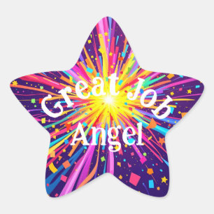 Great Job Colourful Star Sticker