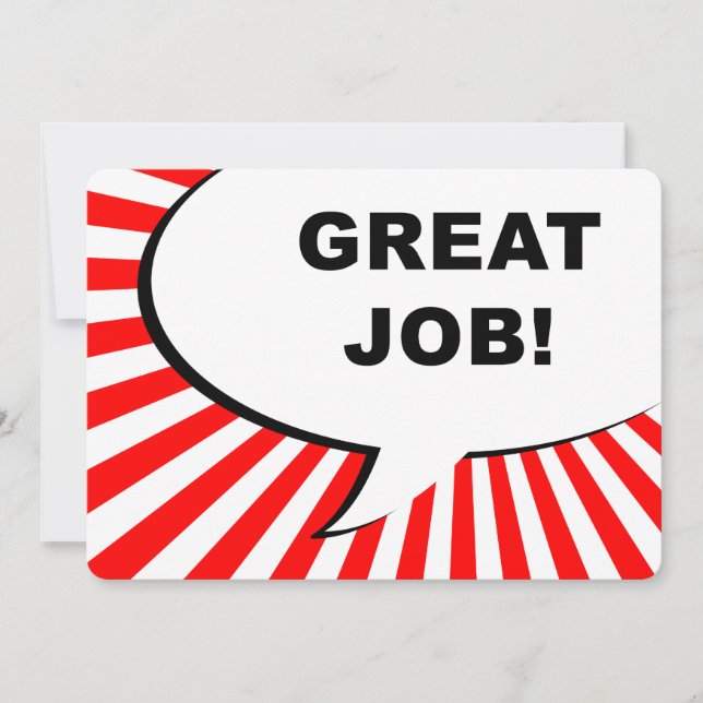 great job! comic bubble invitation (Front)