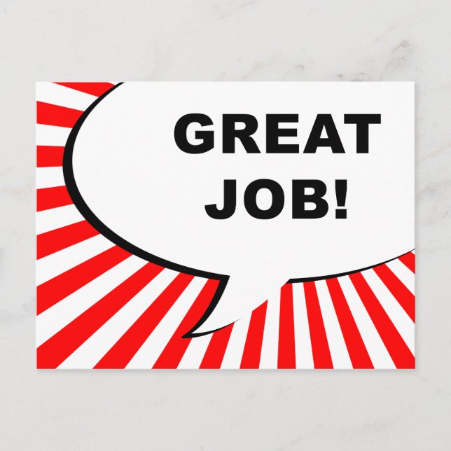 great job! comic bubble postcard (Front)