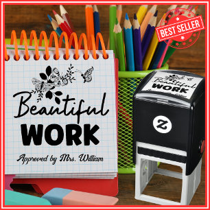 Great Job Flowers Teacher Grading Encouragement Self-inking Stamp