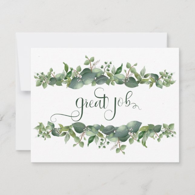 Great Job Hard Work Floral Flowers Holiday Card (Front)