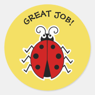 Great job ladybug teachers yellow classic round sticker
