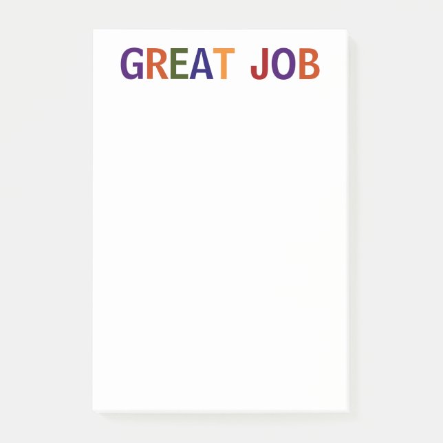 Great Job Multicolored Post-it Notes (Front)