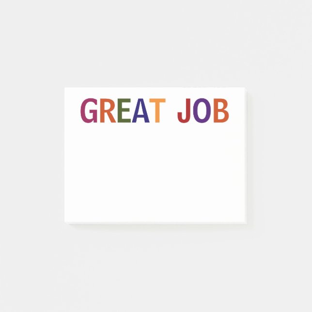 Great Job Multicolored Post-it Notes (Front)