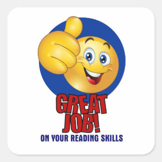 Great Job On Reading Skills Square Sticker