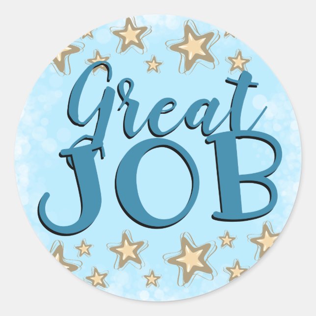 Great job stars employee recognition stickers (Front)
