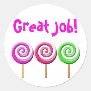 Great Job Swirled Lollipops Stickers