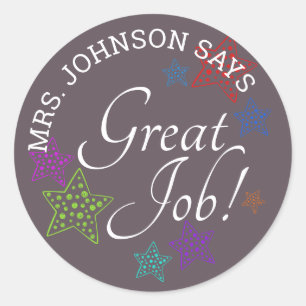 GREAT JOB Teachers Personalized Classic Round Sticker