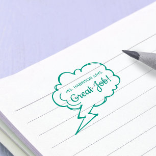 Great Job Words of Encouragement Teachers Name Self-inking Stamp
