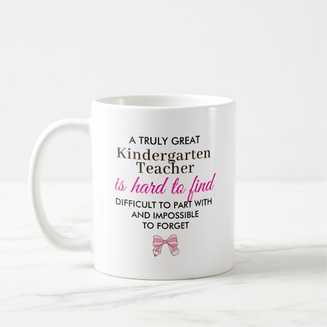 Great Kindergarten Teacher Personalized Gift Coffee Mug (Left)