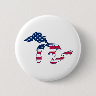 Great Lakes American Flag 2 Inch Round Button