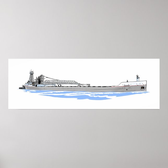 Great Lakes barge Menominee and tug Olive L. Moore Poster (Front)