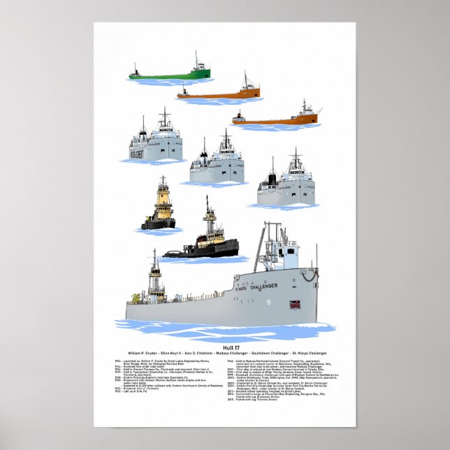 Great Lakes barge St. Marys Challenger history Poster (Front)