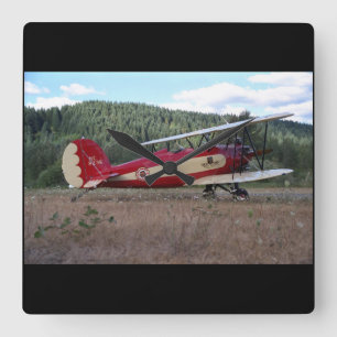Great Lakes, biplane replica_Classic Aviation Square Wall Clock