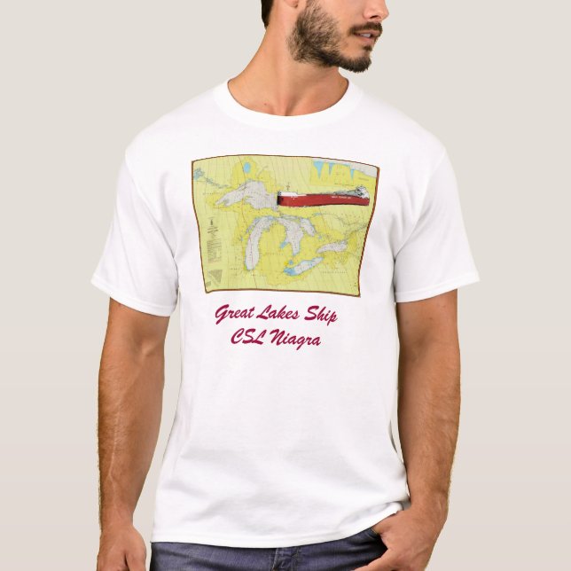 Great lakes Chart with CSL Niagra T-Shirt (Front)