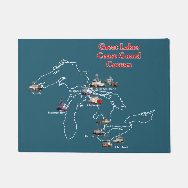 Great Lakes Coast Guard Cutters doormat (Front)