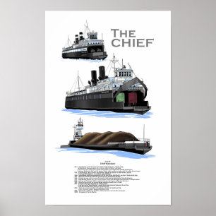 Great Lakes ferry Chief Wawatam history Poster