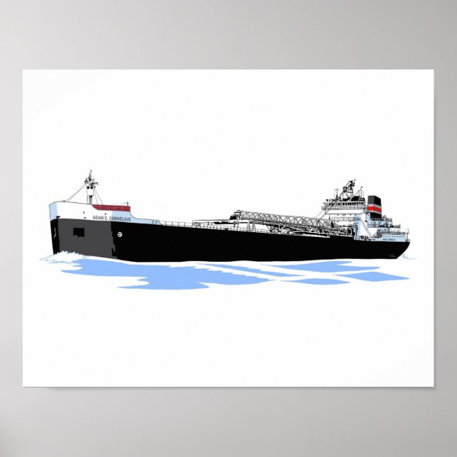 Great Lakes freighter Adam E. Cornelius (ASC) Poster (Front)