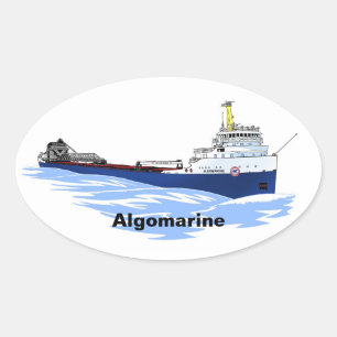 Great Lakes freighter Algomarine Oval Sticker