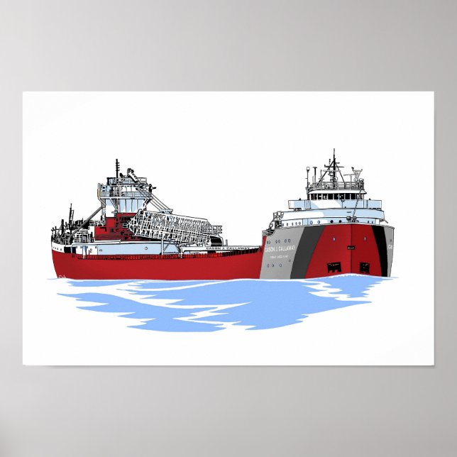 Great Lakes freighter Cason J. Callaway Poster (Front)