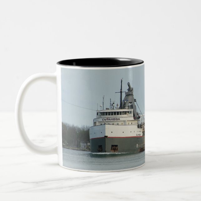 Great Lakes Freighter Cuyahoga Coffee Mug (Left)