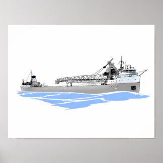 Great Lakes freighter Cuyahoga Poster