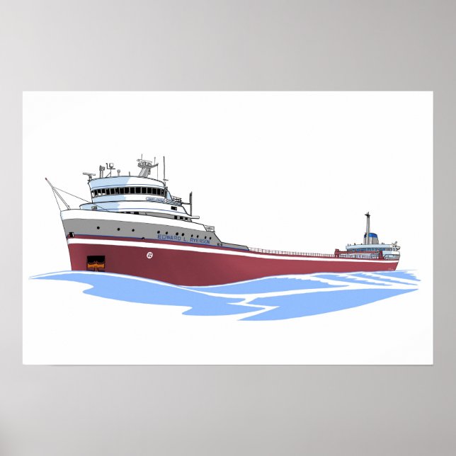 Great Lakes freighter Edward L. Ryerson CML Poster (Front)