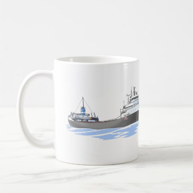 Great Lakes freighter Ernest R. Breech Rouge Steel Coffee Mug (Left)