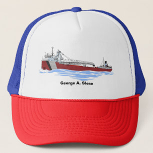 Great Lakes Freighter George A. Sloan Key GLF Trucker Hat